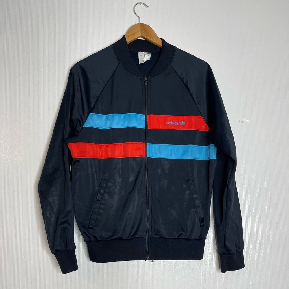 Adidas Vintage Track Men’s Jacket Polyester Navy Blue and Red